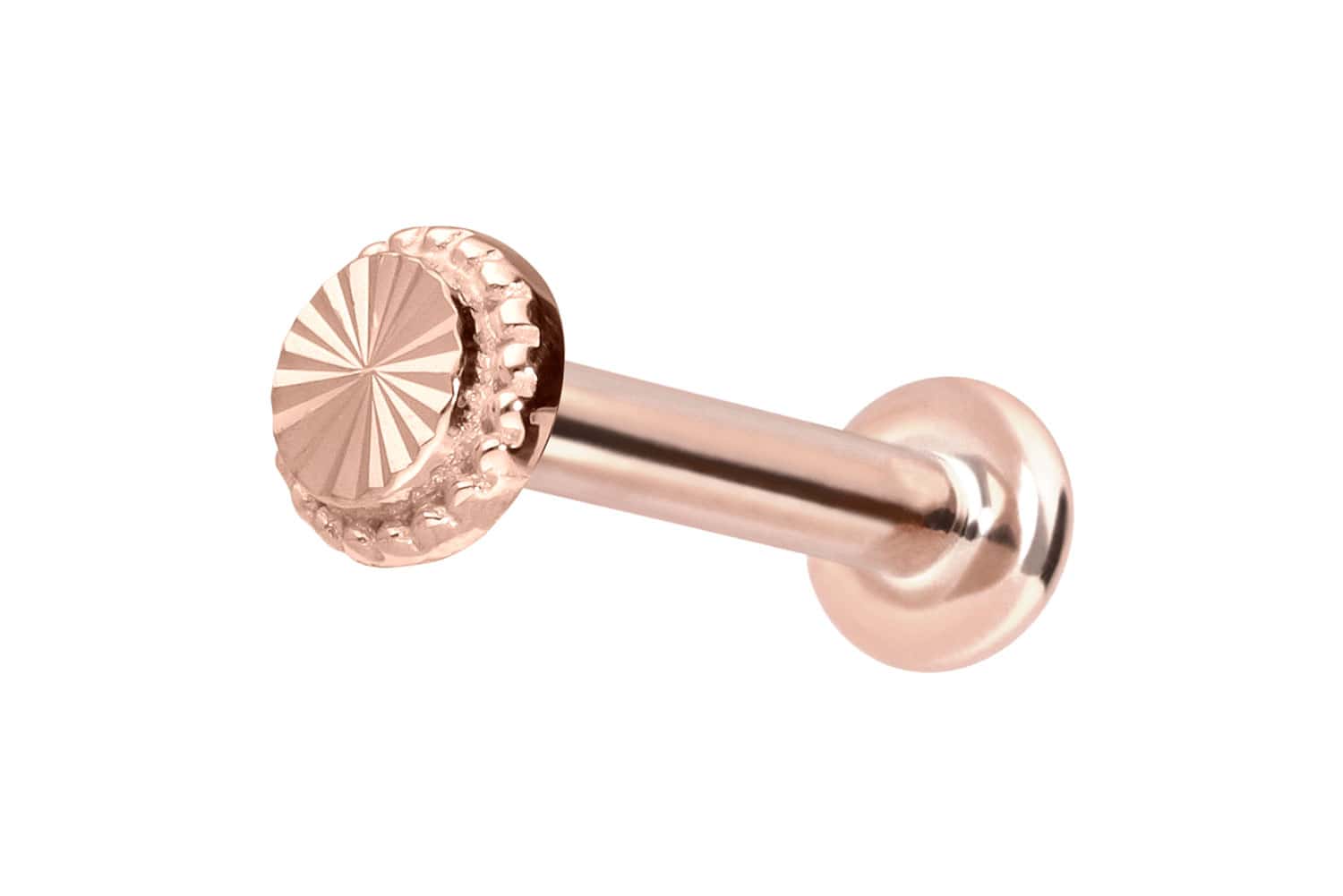 14 Karat Gold Labret Piercing mit Innengewinde DISC